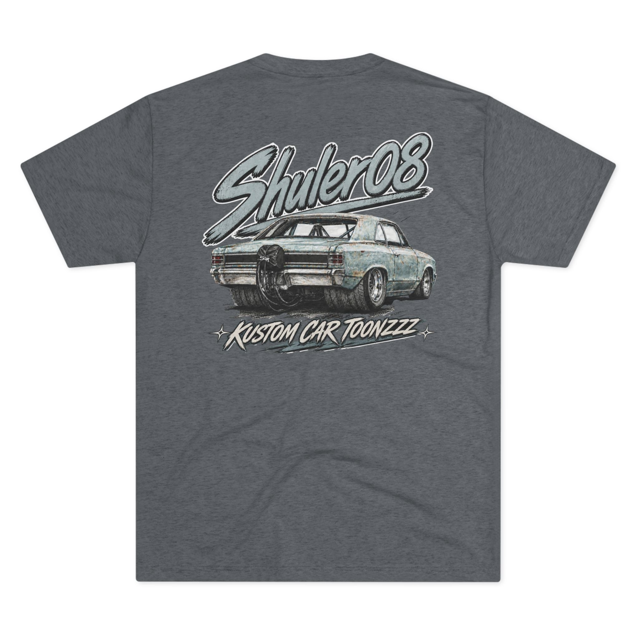 Classic Car Graphic Tee — “Shuler08 Kustom Cartoonzzz” Retro Muscle Car T-Shirt